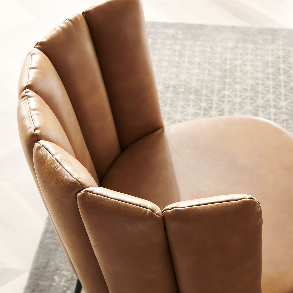 Virtue Black/Tan Vegan Leather Dining Chair (Set of 2) - Ornate Home