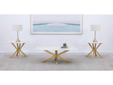 Visalia White 3-piece Faux Marble Coffee and End Table Set - Ornate Home