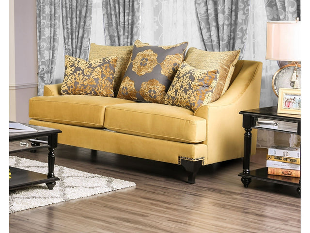 Viscontti Gold/Gray Loveseat - Ornate Home