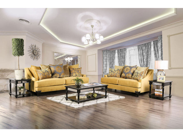 Viscontti Gold/Gray Sofa & Loveseat - Ornate Home