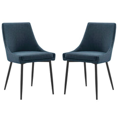 Viscount Black/Azure Upholstered Fabric Dining Chairs (Set of 2) - Ornate Home