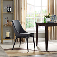 Viscount Black Vegan Leather Dining Chair - Ornate Home
