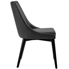 Viscount Black Vegan Leather Dining Chair - Ornate Home