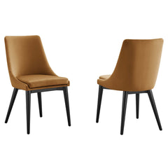 Viscount Cognac Accent Performance Velvet Dining Chairs (Set of 2) - Ornate Home