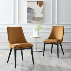 Viscount Cognac Performance Velvet Dining Chair - Ornate Home