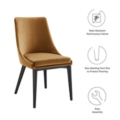 Viscount Cognac Performance Velvet Dining Chair - Ornate Home