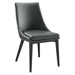 Viscount Gray Vegan Leather Dining Chair - Ornate Home