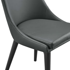 Viscount Gray Vegan Leather Dining Chair - Ornate Home