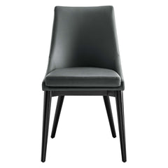Viscount Gray Vegan Leather Dining Chair - Ornate Home