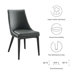 Viscount Gray Vegan Leather Dining Chair - Ornate Home