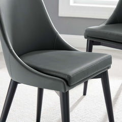 Viscount Gray Vegan Leather Dining Chair - Ornate Home