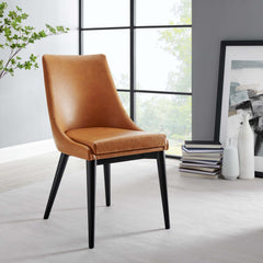 Viscount Tan Vegan Leather Dining Chair - Ornate Home