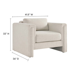 Visible Ivory Fabric Armchair - Ornate Home