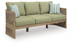 Vision Lane Beige/Green Outdoor Sofa with Cushion - Ornate Home