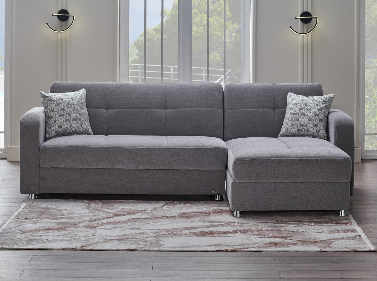 Vision S 101" Sleeper Sectional Grey - Ornate Home