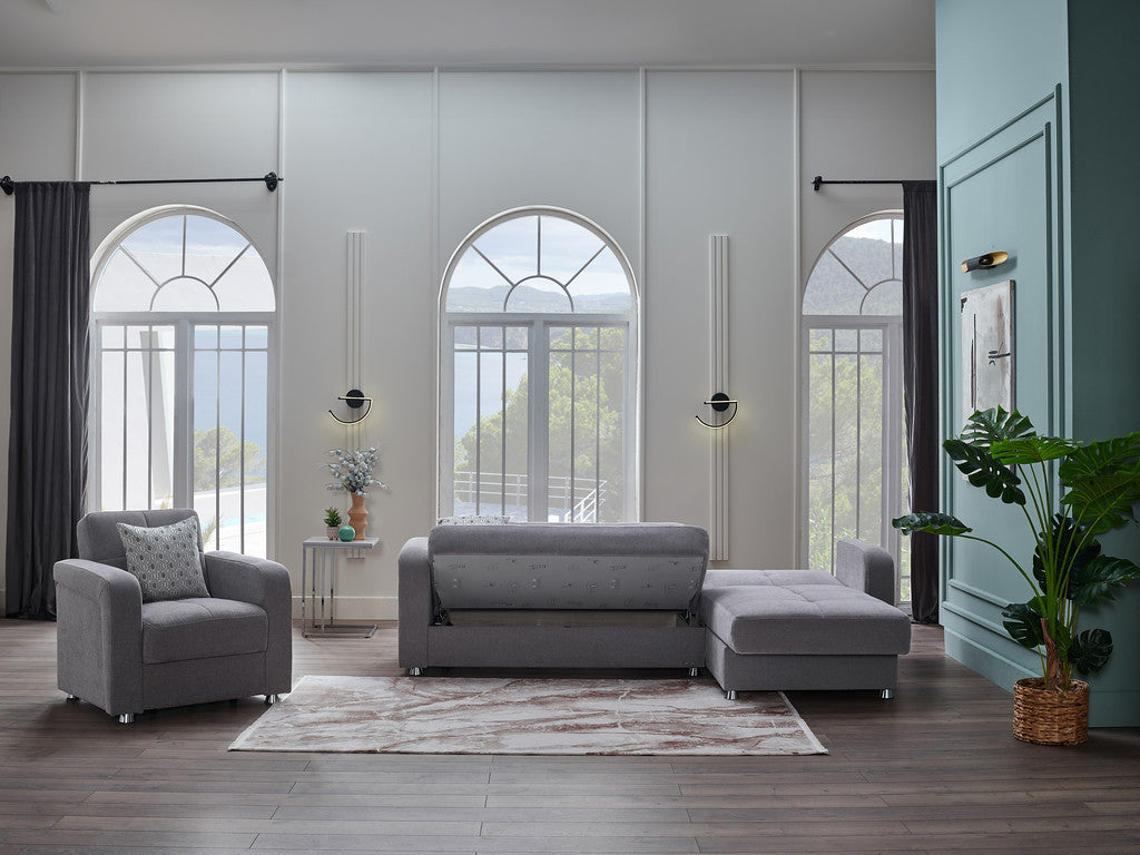 Vision S 101" Sleeper Sectional Grey - Ornate Home