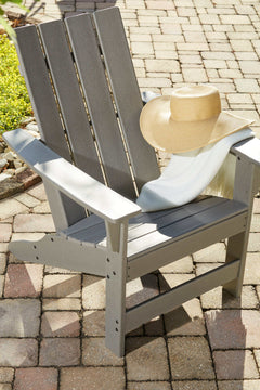 Visola Gray Outdoor Adirondack Chair Set w/ End Table - Ornate Home