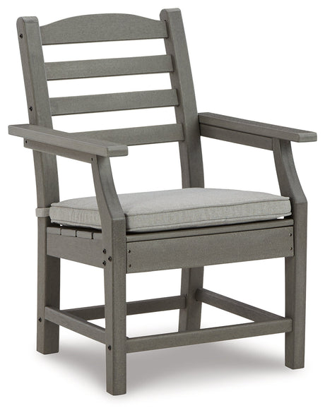 Visola Gray Outdoor Arm Chair w/ Cushion (Set of 2) - Ornate Home