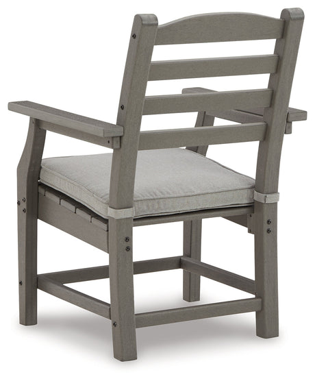 Visola Gray Outdoor Arm Chair w/ Cushion (Set of 2) - Ornate Home