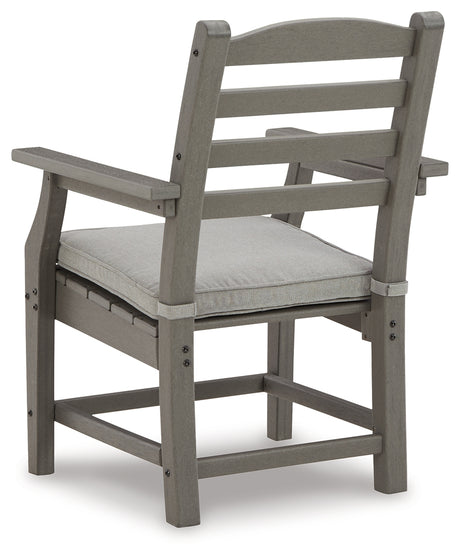 Visola Gray Outdoor Arm Chair w/ Cushion (Set of 2) - Ornate Home