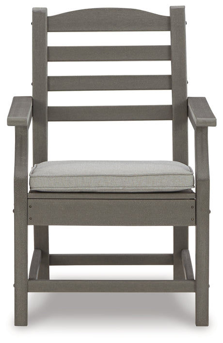 Visola Gray Outdoor Arm Chair w/ Cushion (Set of 2) - Ornate Home