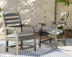Visola Gray Outdoor Arm Chair w/ Cushion (Set of 2) - Ornate Home