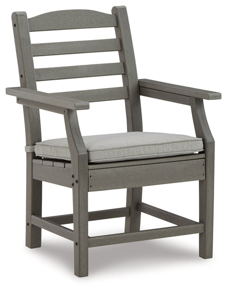 Visola Gray Outdoor Arm Chair w/ Cushion (Set of 2) - Ornate Home