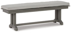 Visola Gray Outdoor Bench w/ Cushion - Ornate Home