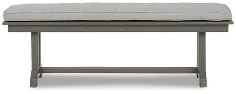 Visola Gray Outdoor Bench w/ Cushion - Ornate Home