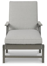 Visola Gray Outdoor Chaise Lounge w/ Cushion - Ornate Home