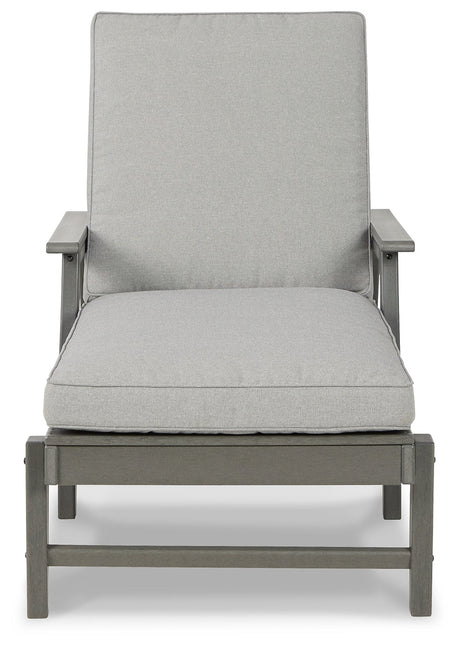Visola Gray Outdoor Chaise Lounge w/ Cushion - Ornate Home