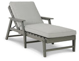 Visola Gray Outdoor Chaise Lounge w/ Cushion - Ornate Home