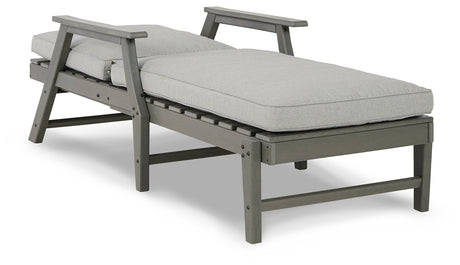 Visola Gray Outdoor Chaise Lounge w/ Cushion - Ornate Home