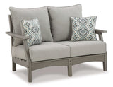 Visola Gray Outdoor Conversation Set w/ Loveseat Coffee Table / 4pc - Ornate Home