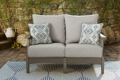 Visola Gray Outdoor Conversation Set w/ Loveseat Coffee Table / 4pc - Ornate Home