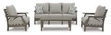Visola Gray Outdoor Conversation Set w/ Sofa Coffee Table / 4pc - Ornate Home