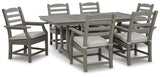 Visola Gray Outdoor Dining Table w/6 Chairs - Ornate Home