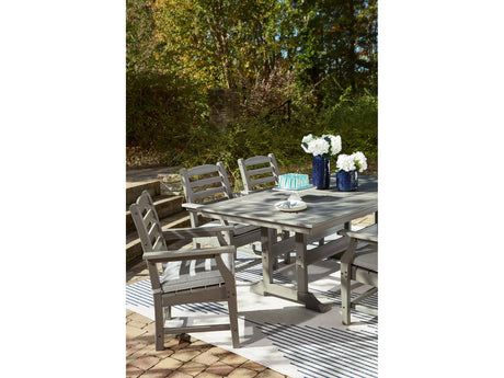 Visola Gray Outdoor Dining Table w/6 Chairs - Ornate Home
