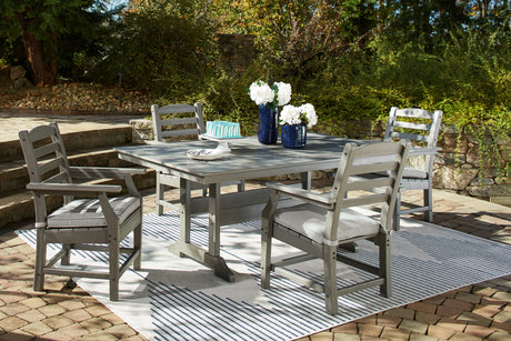 Visola Gray Outdoor Dining Table with 4 Chairs - Ornate Home