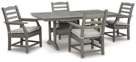 Visola Gray Outdoor Dining Table with 4 Chairs - Ornate Home