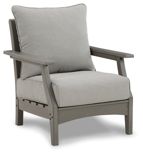 Visola Gray Outdoor Lounge Chair w/ Cushion (Set of 2) - Ornate Home