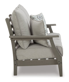 Visola Gray Outdoor Loveseat, 2 Lounge Chairs and Coffee Table - Ornate Home