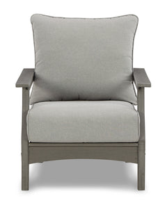 Visola Gray Outdoor Loveseat, 2 Lounge Chairs and Coffee Table - Ornate Home