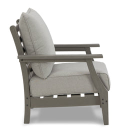 Visola Gray Outdoor Loveseat, 2 Lounge Chairs and Coffee Table - Ornate Home