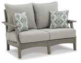 Visola Gray Outdoor Loveseat w/ Cushion - Ornate Home