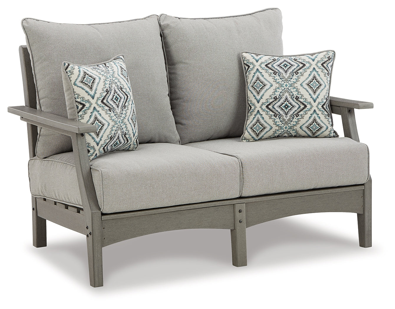 Visola Gray Outdoor Loveseat w/ Cushion - Ornate Home