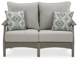 Visola Gray Outdoor Loveseat w/ Cushion - Ornate Home