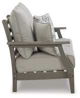 Visola Gray Outdoor Loveseat w/ Cushion - Ornate Home