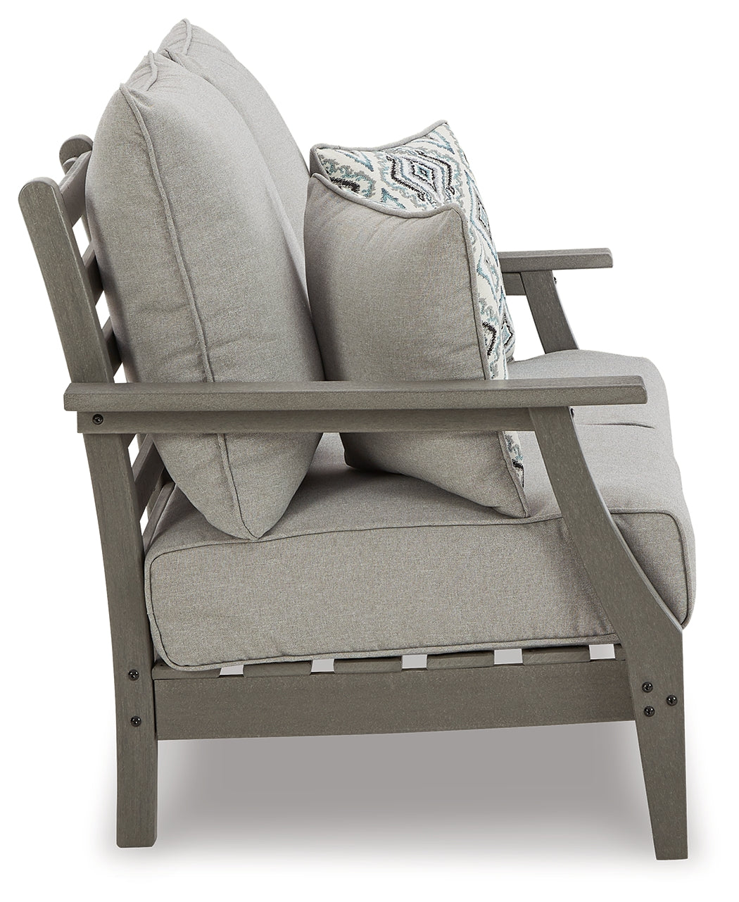 Visola Gray Outdoor Loveseat w/ Cushion - Ornate Home