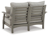 Visola Gray Outdoor Loveseat w/ Cushion - Ornate Home